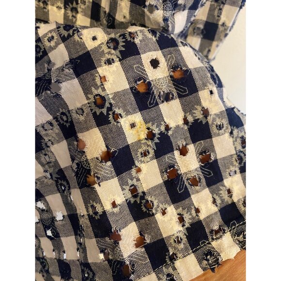 Blue & White Gingham Women’s Dress With Bell Sleeves by Melrose Size 18 - Picture 7 of 7